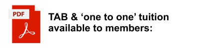 TAB & ‘one to one’ tuition available to members: